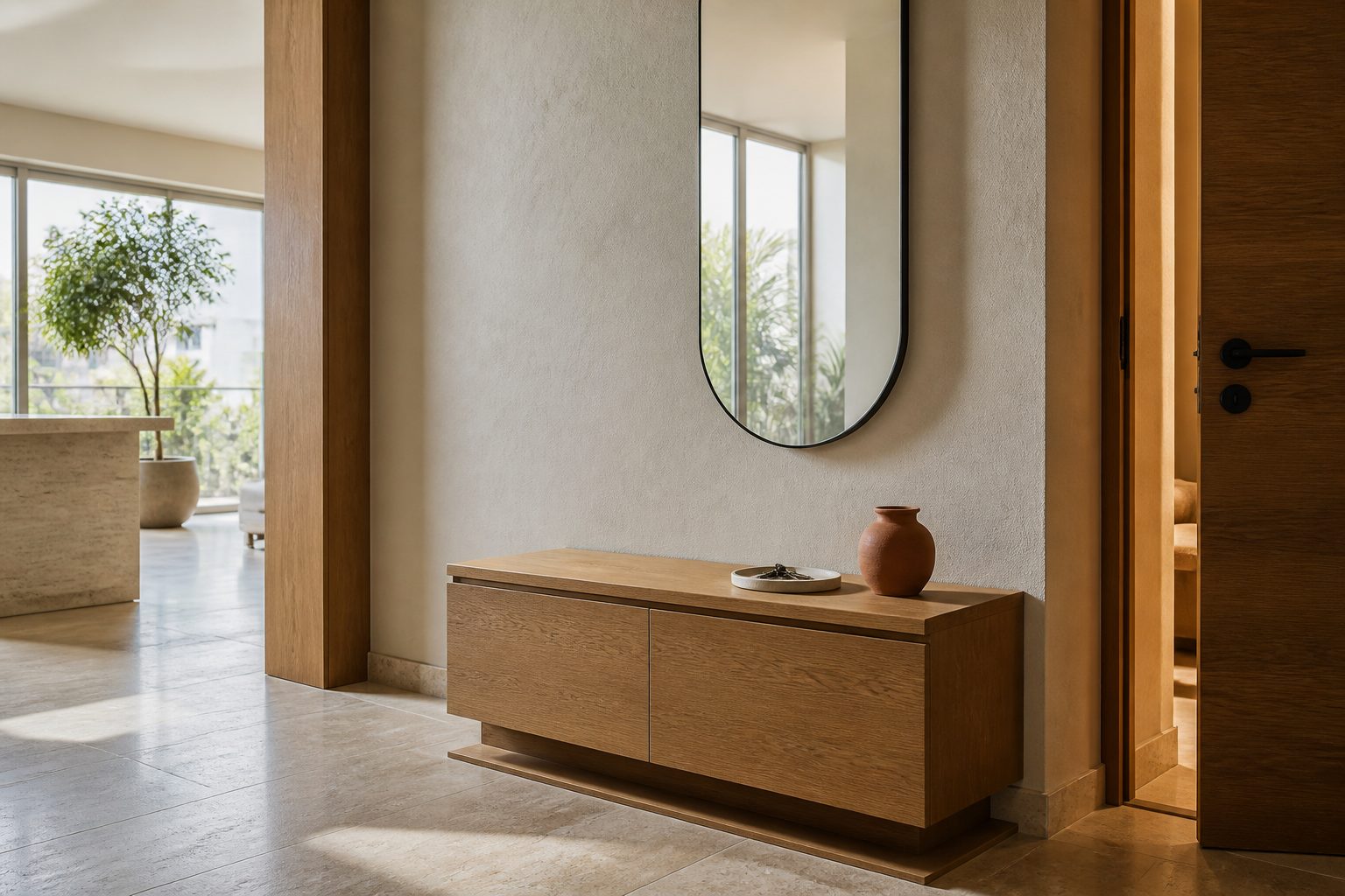 Entryway detail. Concept interior by Hugo Homes